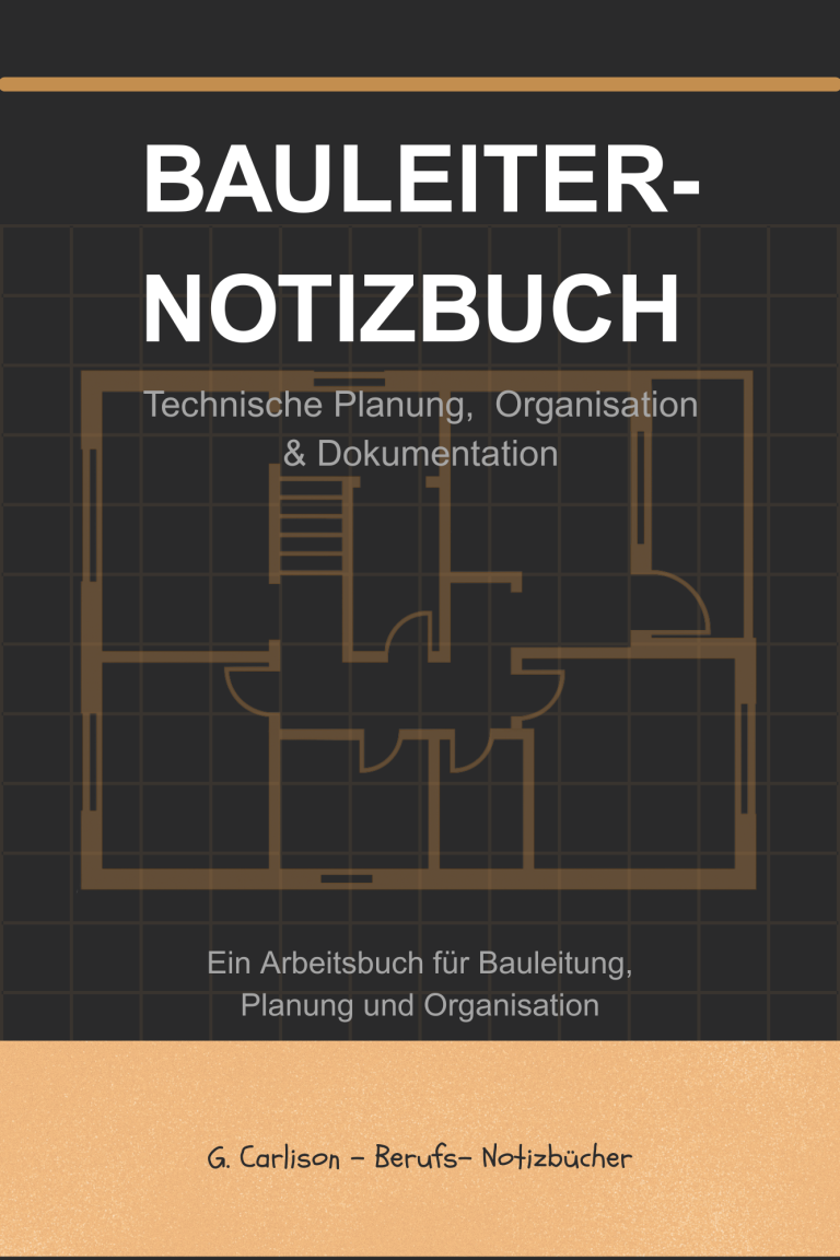 „Cover des Berufs-Notizbuchs ‚Bauleiter‘ von G. Carlison …“