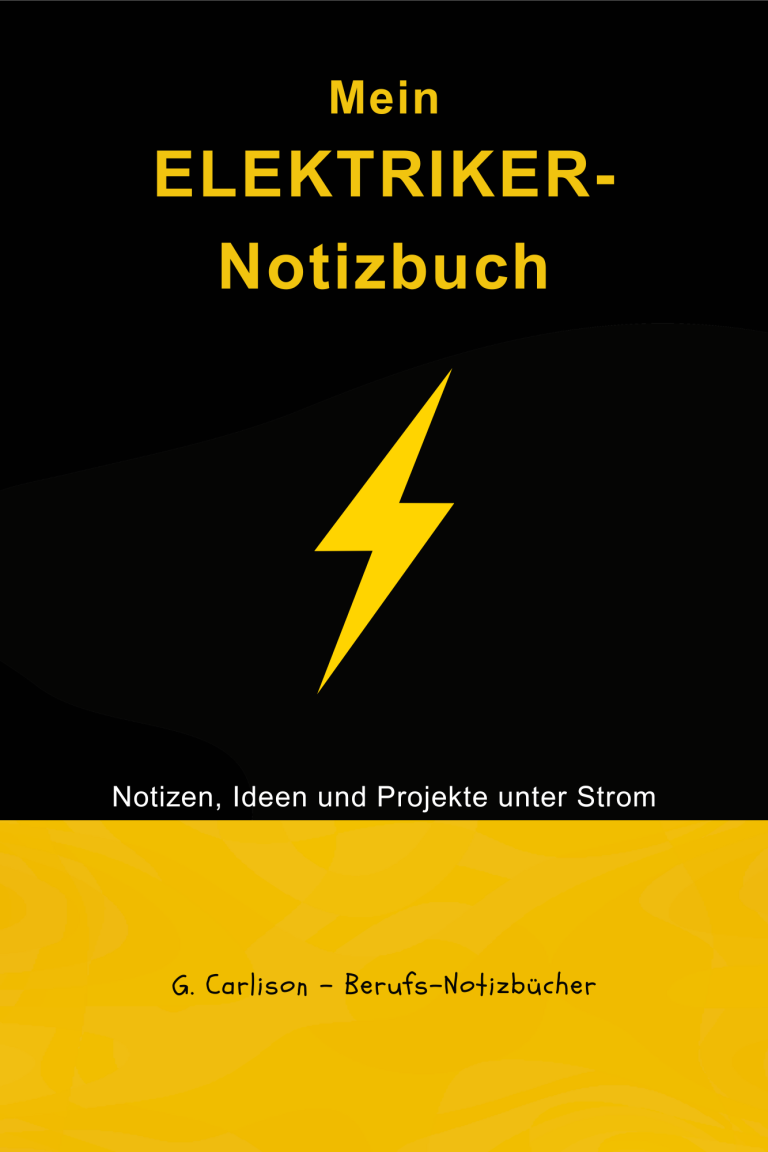„Cover des Berufs-Notizbuchs ‚Elektriker‘ von G. Carlison …“