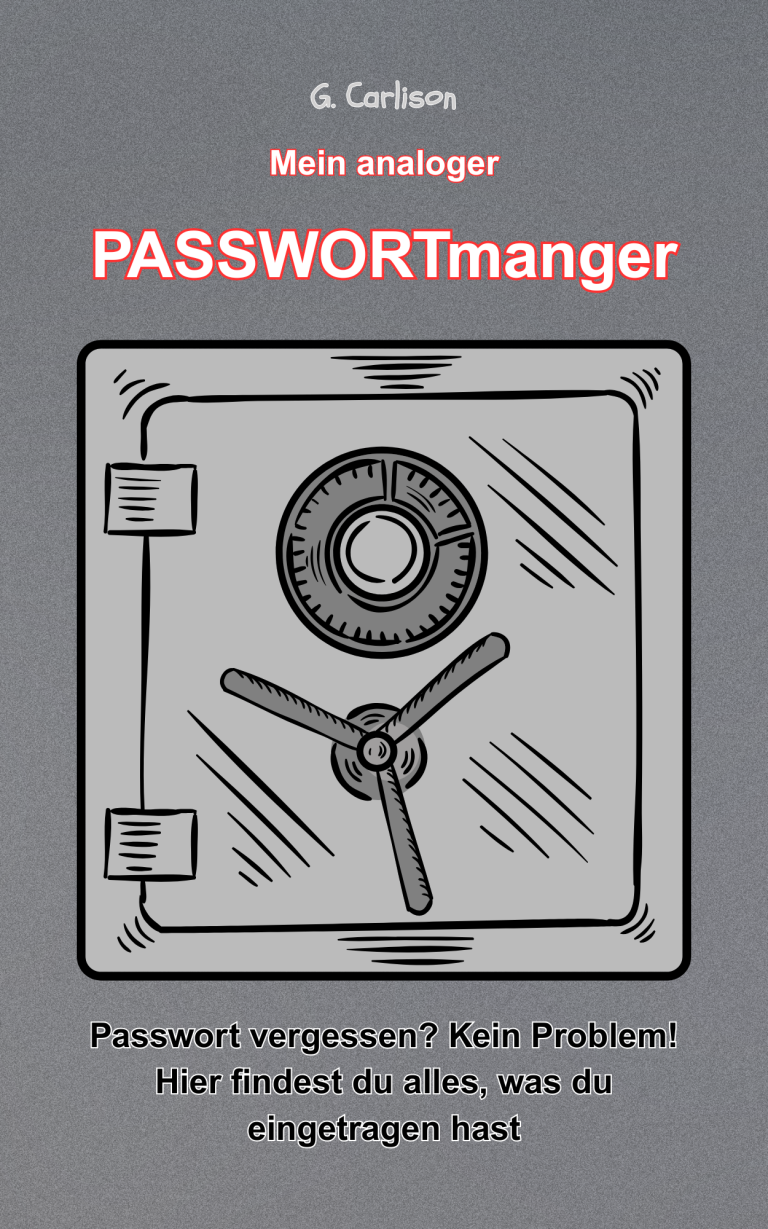 Cover des kreativen Notizbuchs von G. Carlison, liniertes Journal für Webadressen und Passwörter