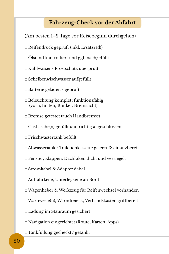 Fahrzeugcheck vor Abfahrt